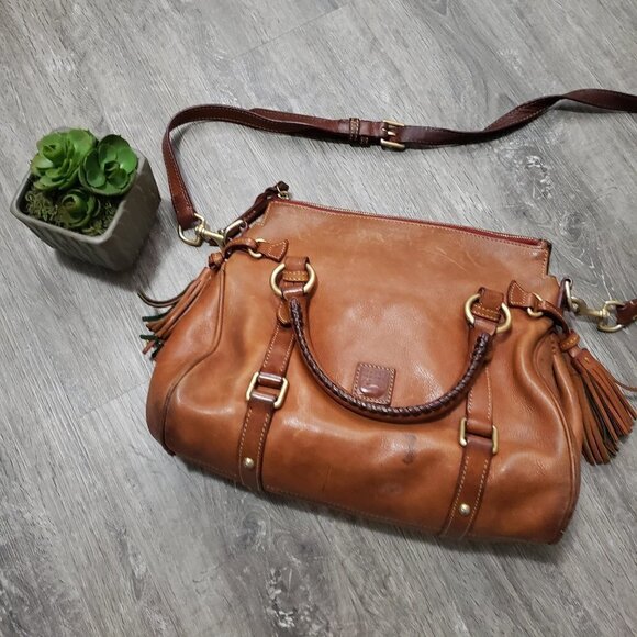 Dooney & Bourke Florentine Hobo Satchel Cognac - Picture 1 of 10